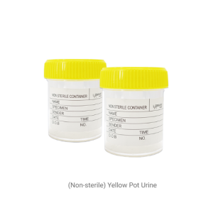 jual pot urine 60 ml non sterile 100 pcs per pack cup yellow green dan red