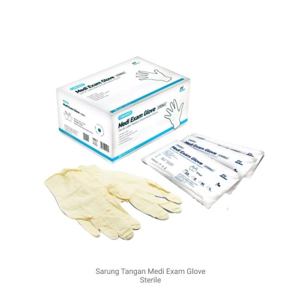 jual sarung tangan medi exam glove sterile latex klinik