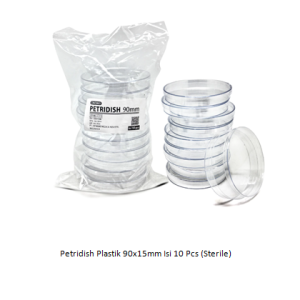 jual petri dish plastik 90 x 15 mm isi 10 pcs onemed steril harga distributor jakarta