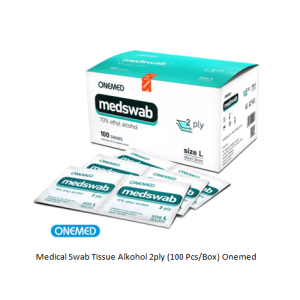 Medical Swab Tissue Alkohol 2ply (100 Pcs/Box) Onemed