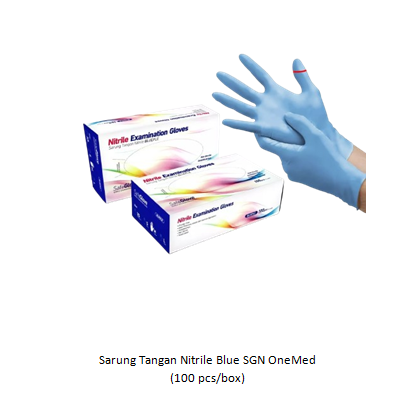Sarung Tangan Nitrile Blue SGN OneMed (100 pcs/box)