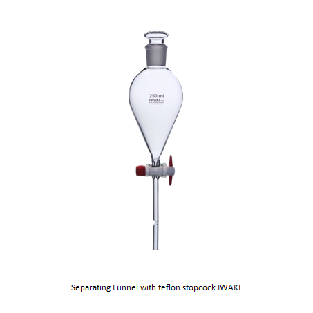 Separating Funnel with teflon stopcock IWAKI