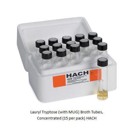 Lauryl Tryptose (with MUG) Broth Tubes, Concentrated (15 per pack) HACH