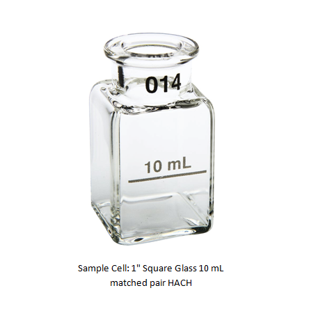 Sample Cell: 1" Square Glass 10 mL matched pair HACH