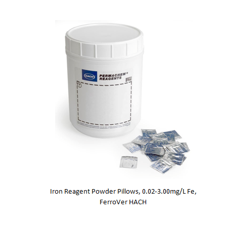 Iron Reagent Powder Pillows, 0.02-3.00mg/L Fe, FerroVer HACH
