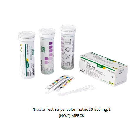 Nitrate Test Strips, colorimetric 10-500 mg/L (NO₃⁻) MERCK