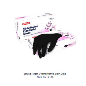 Sarung Tangan Onemed Nitrile Exam Glove Black Box isi 100