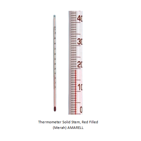 Thermometer Solid Stem, Red Filled (Merah) AMARELL
