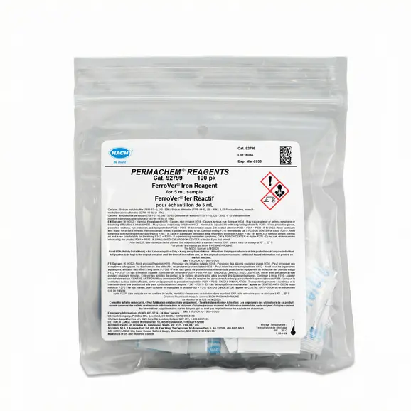 FerroVer Iron Reagent Powder Pillows, 5 mL, pk/100 (92799) HACH